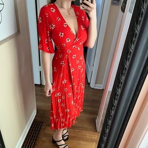 Anthropologie X Faithfull The Brand Wrap Midi Dress